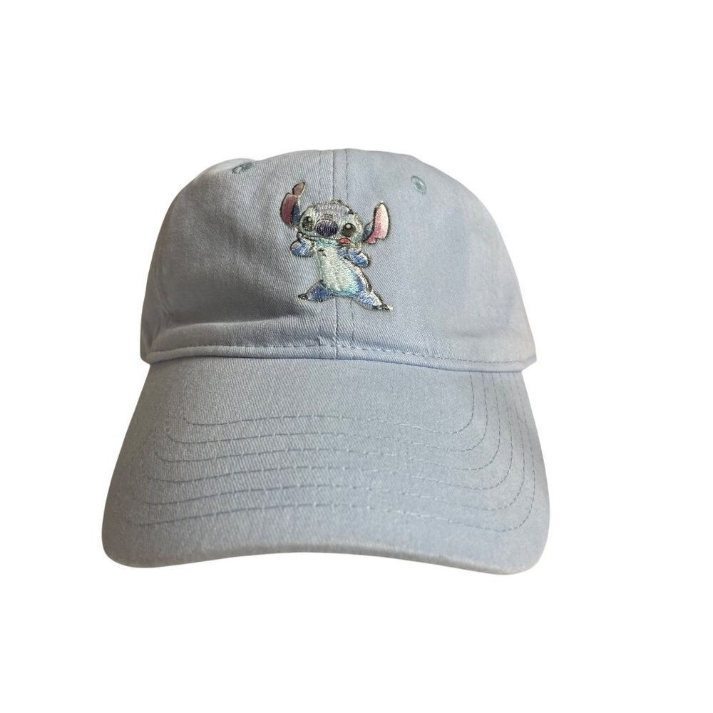 Disney Stitch Embroidered Light Blue Baseball Cap Adjustable Strapback